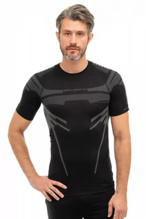 Koszulki sportowe męskie - Koszulka termoaktywna męska Brubeck Dry SS13700 czarny/grafit - grafika 1