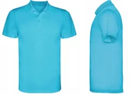 Koszulki męskie - Koszulka POLO Sportowa Męska Polówka Roly 0404 NIEBIESKI Turkus M - miniaturka - grafika 1