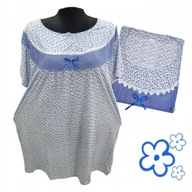 Bielizna nocna - KOSZULA NOCNA BAWEŁNA 100% KWIAT prezent krótki rękaw chaber 50 52 5XL 6XL - miniaturka - grafika 1