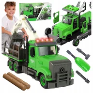 Zabawy w naśladowanie dorosłych - AUTO Ciężarówka DO SKRĘCANIA ROZKRĘCANIA Mały Mechanik Napęd Dźwięk Światła - miniaturka - grafika 1