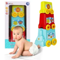 Zabawki interaktywne dla dzieci - Kolejka edukacyjna zwierzaczki, zabawka edukacyjna dla dzieci 6m+ Bam Bam - miniaturka - grafika 1