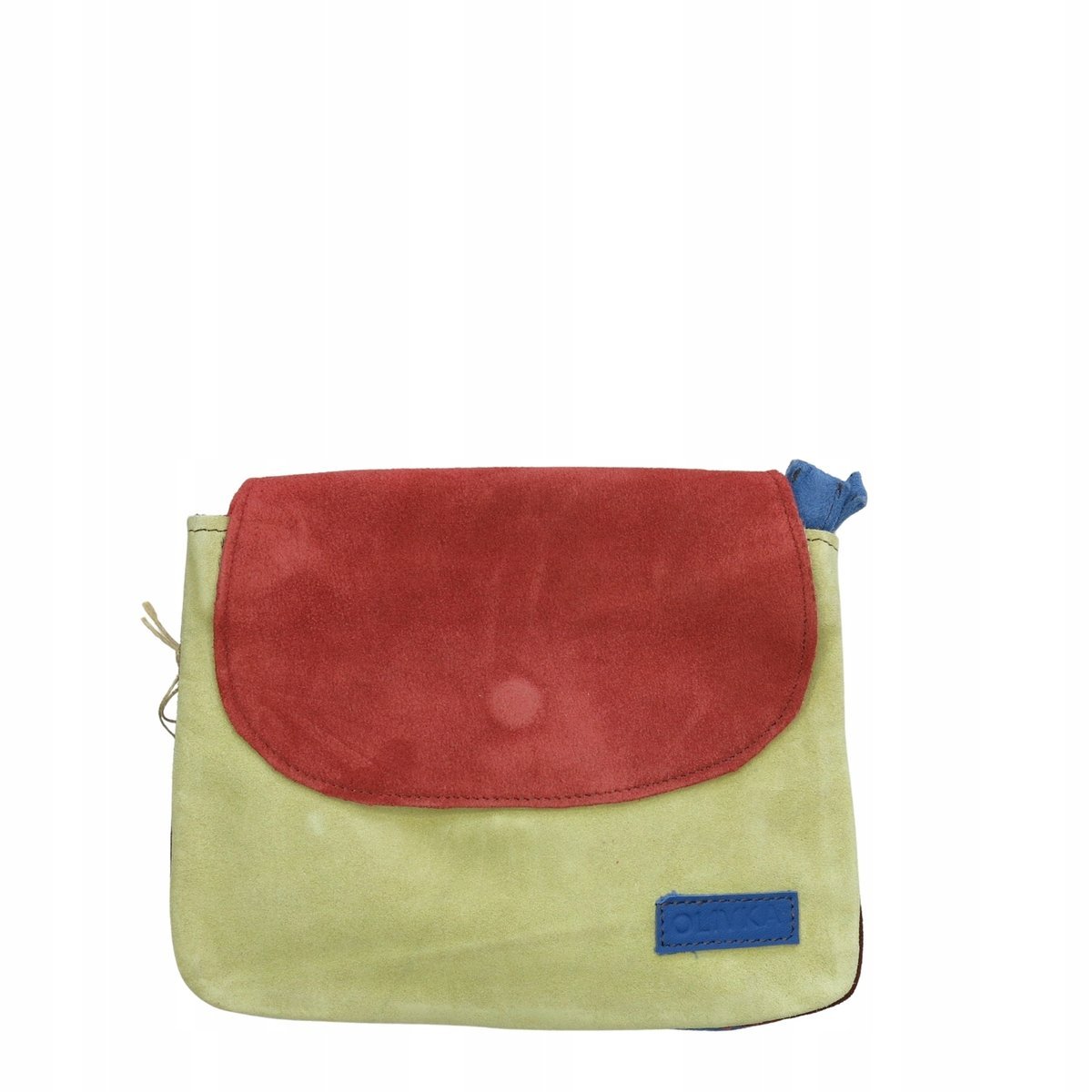 Torebka listonoszka damska skóra zamszowa zamsz dwustronna OLIVKA