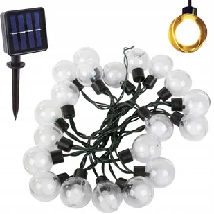 Girlanda Ogrodowa Solarna Lampki 20 Led Ciepłe - Lampy ogrodowe - miniaturka - grafika 1