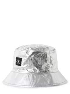 Calvin Klein Jeans - Damski bucket hat z dwustronnym wzorem, srebrny|czarny - Czapki damskie - miniaturka - grafika 1