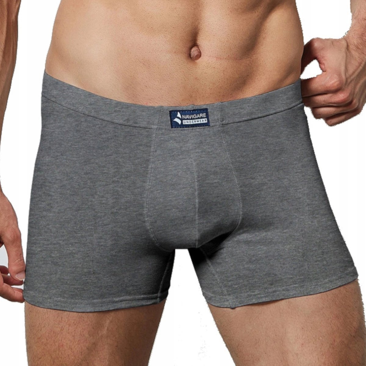 Szorty Męskie z Zewnętrzną Gumą Dopasowane Art. 573 Szare Navigare *L