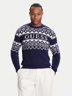 Swetry męskie - Guess Sweter M5BR61 Z4142 Granatowy Regular Fit - miniaturka - grafika 1