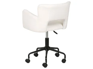 Fotel biurowy, krzesło biurowe Krzesło biurowe regulowane boucle białe SANILAC - Fotele i krzesła biurowe - miniaturka - grafika 5