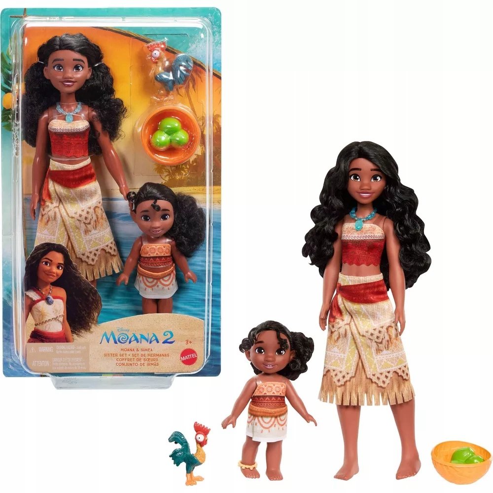 Disney Moana 2 Vaiana 2 Zestaw lalek siostry: Moana i Simea JBT41