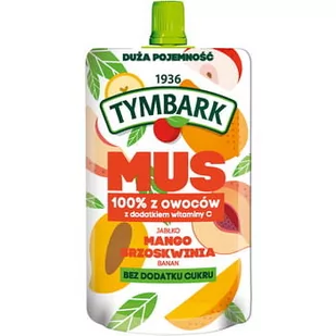Tymbark Mus 100% jabłko mango brzoskwinia banan XXL 200 g - Desery dla dzieci - miniaturka - grafika 1