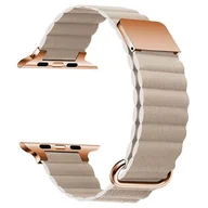 Akcesoria do smartwatchy - Pasek LUNA A00294 do Apple Watch 3/4/5/6/7/8/9/SE (38/40/41mm) Khaki/Złoty - miniaturka - grafika 1