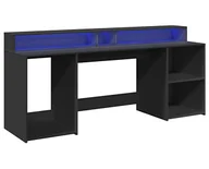 Biurka - Elior Podświetlane biurko 200 cm czarne S0-Z43 - miniaturka - grafika 1