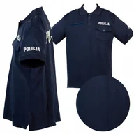 Koszulki męskie - Koszulka Polo Policja Męska Z Pagonami Bawełna Granatowa Służbowa - miniaturka - grafika 1