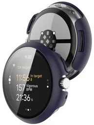 Bizon Etui ze szkłem do zegarka Case+Glass Watch do Google Pixel Watch 3 45mm, niebieskie - Akcesoria do smartwatchy - miniaturka - grafika 1