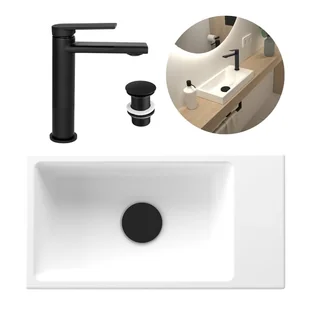 Umywalka Sora Zestaw GranMaster - biała wraz z korkiem klik klak oraz baterią 1szt. - Umywalki Umywalka Sora Zestaw GranMaster - biała wraz z korkiem klik klak oraz baterią 1szt. - Umywalki - miniaturka - grafika 1