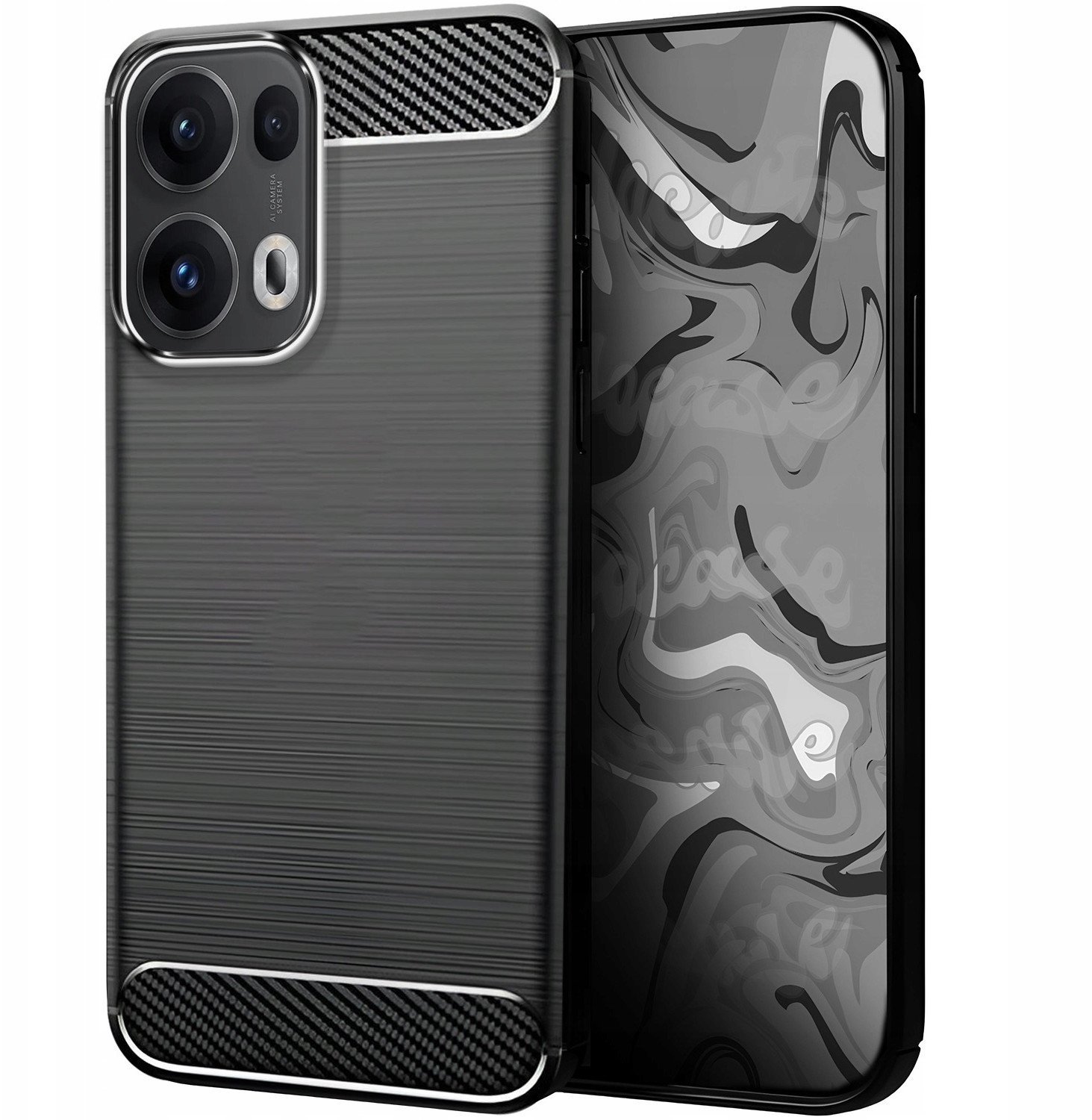 Etui do Oppo Reno13 Pro 5G Czarne, Pancerne, Karbon, Pokrowiec, Plecki