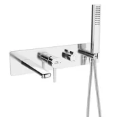 Baterie umywalkowe - Pola - bateria wannowa podtynkowa z zestawem natryskowym - miniaturka - grafika 1