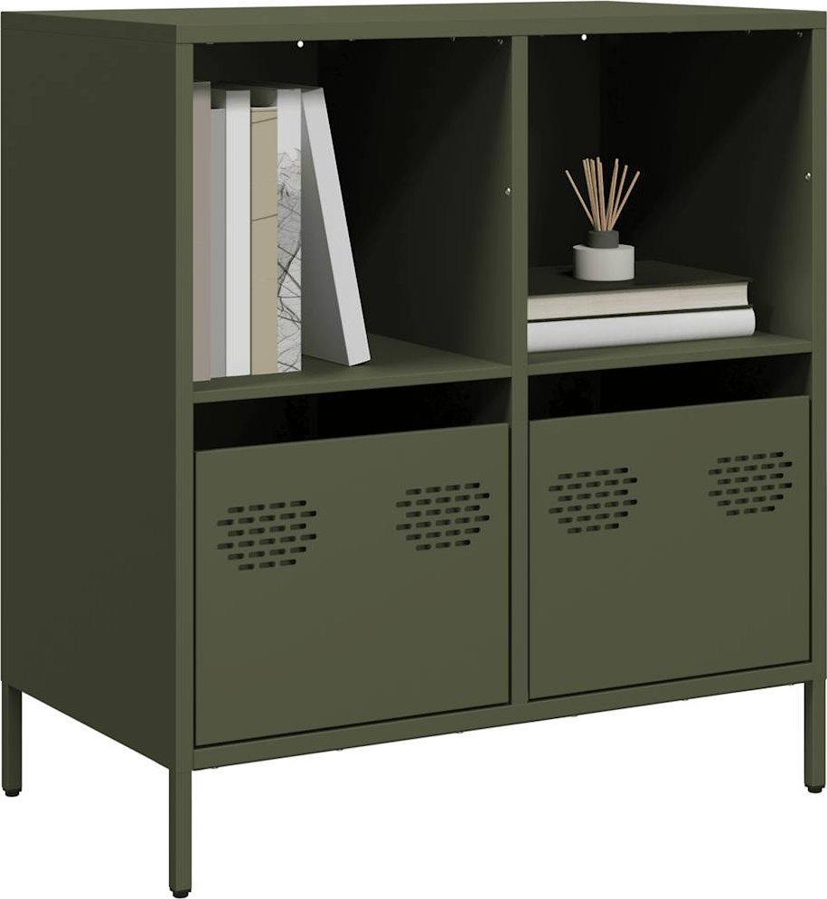 vidaXL vidaXL Szafka, oliwkowa, 68x39x73,5 cm, stal walcowana na zimno