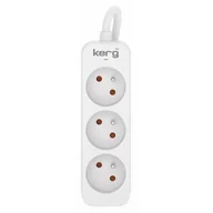 Listwy zasilające - Przedłużacz KERG M02388 3-gniazdowy 3m 3×1,5mm2 H05VV-F 16A/250V biały - miniaturka - grafika 1