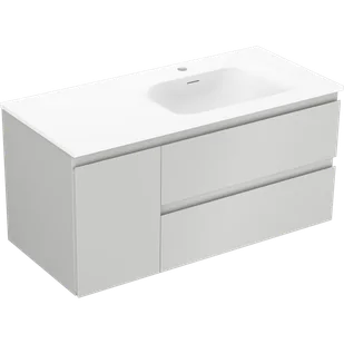 Mexen Orio szafka łazienkowa 100 cm z umywalką Vela prawą, 2S, 1D, szara mat/biała mat - 91A13-10047-3-BBFFF62-W23P01 - Szafki łazienkowe - miniaturka - grafika 1