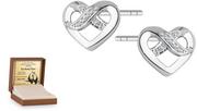 Kolczyki - Verona Srebrne kolczyki 925 z cyrkoniami - serce na sztyfcie VR-SW-T-C17-HND-IKCW232 - miniaturka - grafika 1