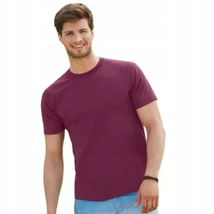T-shirt Gruba Koszulka Męska 100% Bawełna Fruit Loom 610440 BORDOWY L - Koszulki męskie - miniaturka - grafika 1