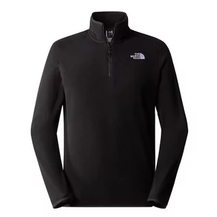 Bluzy sportowe męskie - Bluza The North Face 100 Glacier 1/4 Zip Fleece 0A855WJK31 - czarna - grafika 1