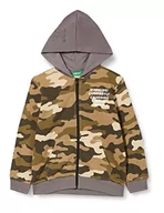 Bluzy dla chłopców - United Colors of Benetton Chłopięca bluza z kapturem z długim rękawem, Kamuflaż, brązowy, 60 g, 120 - miniaturka - grafika 1