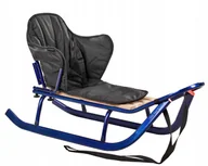 Sanki i ślizgacze - MOCNE SANKI JEE GRANAT OPARCIE MATERAC CZARNY dla dzieci Polskie Metalowe - miniaturka - grafika 1