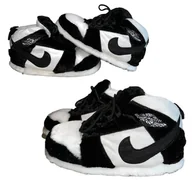Kapcie damskie - Kapcie Pluszowe czarne inspirowane nike jordan r. 35-44 - miniaturka - grafika 1