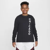 Swetry męskie - T-shirt z długim rękawem dla dużych dzieci (chłopców) Max90 Nike NBA Chicago Bulls City Edition 2023/24 - Czerń - miniaturka - grafika 1