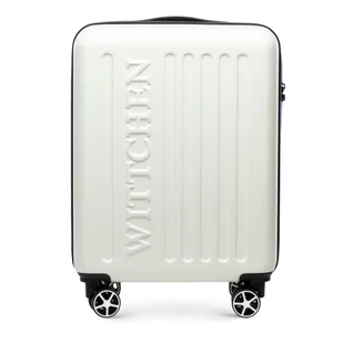 Walizka kabinowa z ABS-u z tłoczonym logo biała - Walizki Walizka kabinowa z ABS-u z tłoczonym logo biała - Walizki - miniaturka - grafika 1