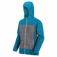 Kurtki damskie - Regatta Damska kurtka z przędzy damskiej Softshell À Capuche Femme Stretch Ultra Extensible Et Coupe-vent Jacket niebieski Ocean Depth/Ash FR : XS (Taille Fabricant : 10) - miniaturka - grafika 1
