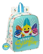 Plecaki szkolne i tornistry - BABY SHARK SURFING plecak dziecięcy z kieszenią, łatwy do czyszczenia, idealny dla dzieci w różnym wieku, wygodny i wszechstronny, 22x10x27 cm, niebieski i biały, Niebieski/Biały, Estándar, Casual - miniaturka - grafika 1