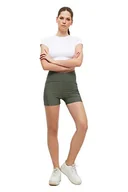 Legginsy - Trendyol Damska odzież sportowa z wysokim stanem skinny fit kurtki motocyklowe legginsy sportowe, Khaki, X-Small - miniaturka - grafika 1