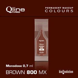 Jednorazowy pigment do makijażu permanentnego brwi Bioevolution Brown 800 MX Qline Pro 0,7ml monodose - Pozostałe akcesoria kosmetyczne - miniaturka - grafika 1