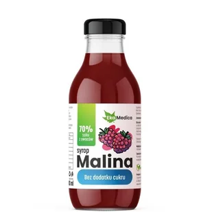 EkaMedica Malina bez dodatku cukru Syrop, 300ml >> 0zł za wysyłkę przy zakupach od 149 zł << - Syropy i koncentraty owocowe - miniaturka - grafika 1