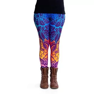 cosey Damskie kolorowe legginsy z nadrukiem zwierzęcym, Pfau, jeden rozmiar - Legginsy - miniaturka - grafika 1
