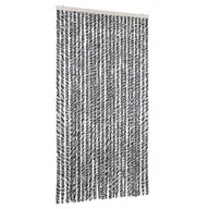 Zasłony - vidaXL Szenilowa zasłona muchowa szara, czarna i biała 100x220 cm - miniaturka - grafika 1