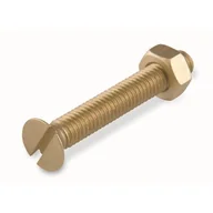 Śruby i nakrętki - SUKI Śruba maszynowa M5 x 20 mm, łeb płaski mosiądz - miniaturka - grafika 1