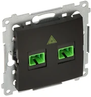 Gniazdka elektryczne - Kontakt Simon Simon 54 Gniazdo światłowodowe / optyczne podwójne SC/APC (moduł) czarny mat DGS2.01/49 DGS2.01/49 - miniaturka - grafika 1