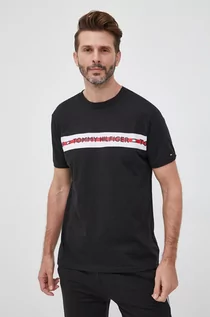 Koszulki męskie - Tommy Hilfiger t-shirt męski kolor czarny z nadrukiem - grafika 1