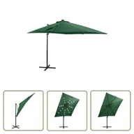 Parasole ogrodowe - The Living Store Parasol wiszący z LED i słupkiem - zielony - 250 cm - Parasol Wiszący - miniaturka - grafika 1