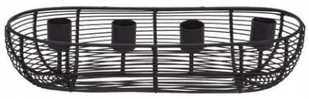 Świecznik na 4 świece stojak czarny metalowy 28x12x6,5 cm - Świeczniki - miniaturka - grafika 1
