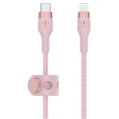 Kable USB - Belkin Kabel USB Typ-C Lightning Braided Silicone 3m Różowy CAA011BT3MPK - miniaturka - grafika 1