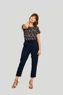 Spodnie damskie - Spodnie z lyocell&#039;u z paskiem - Greenpoint - miniaturka - grafika 1