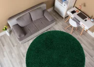 Dywany - Dywan SOFFI koło shaggy 5cm butelkowa zieleń zielony koło 100 cm - miniaturka - grafika 1