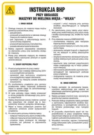 Instrukcje stanowiskowe BHP - IAG18 LNSTRUKCJA BHP PRZY OBSŁUDZE MASZYNY DO MIELENIA MIĘSA - WILK, FN - FOLIA SAMOPRZYLEPNA; (245X350MM) - miniaturka - grafika 1