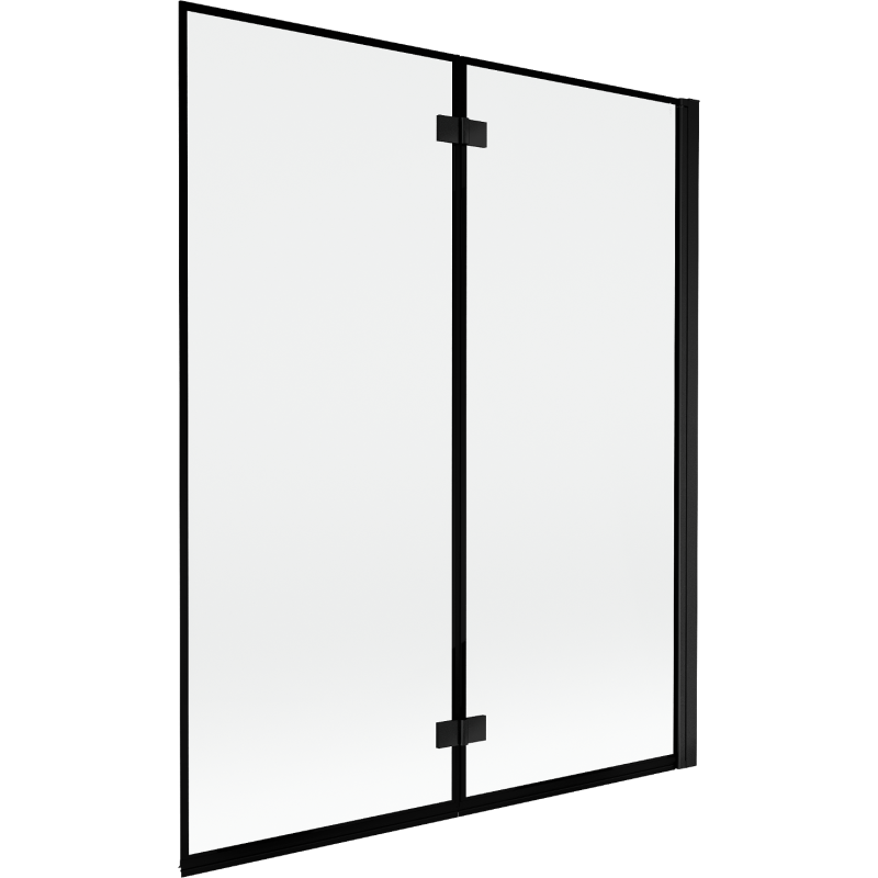 Mexen Mist parawan nawannowy 2-skrzydłowy prawy 140 x 150 cm, czarna ramka, czarny - 8A9-140-002-70-70-P