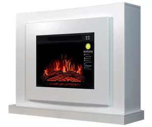 Kominek elektryczny z obudową ArtiFlame LUCCA AF23S BIAŁY BIANCO z dźwiękiem, 12 trybów ogrzewania 1800 W, timer, prawdziwy efekt płomienia, 3 pozio.. - Kominki elektryczne - miniaturka - grafika 1