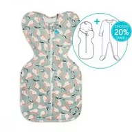 Rożki i beciki - Love to Dream Otulacz Swaddle UP - rozmiar XS - oliwkowy, gruszki  - ETAP 1 Original - miniaturka - grafika 1